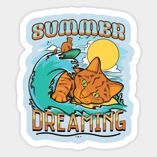 Summer Dreaming Cat Sticker